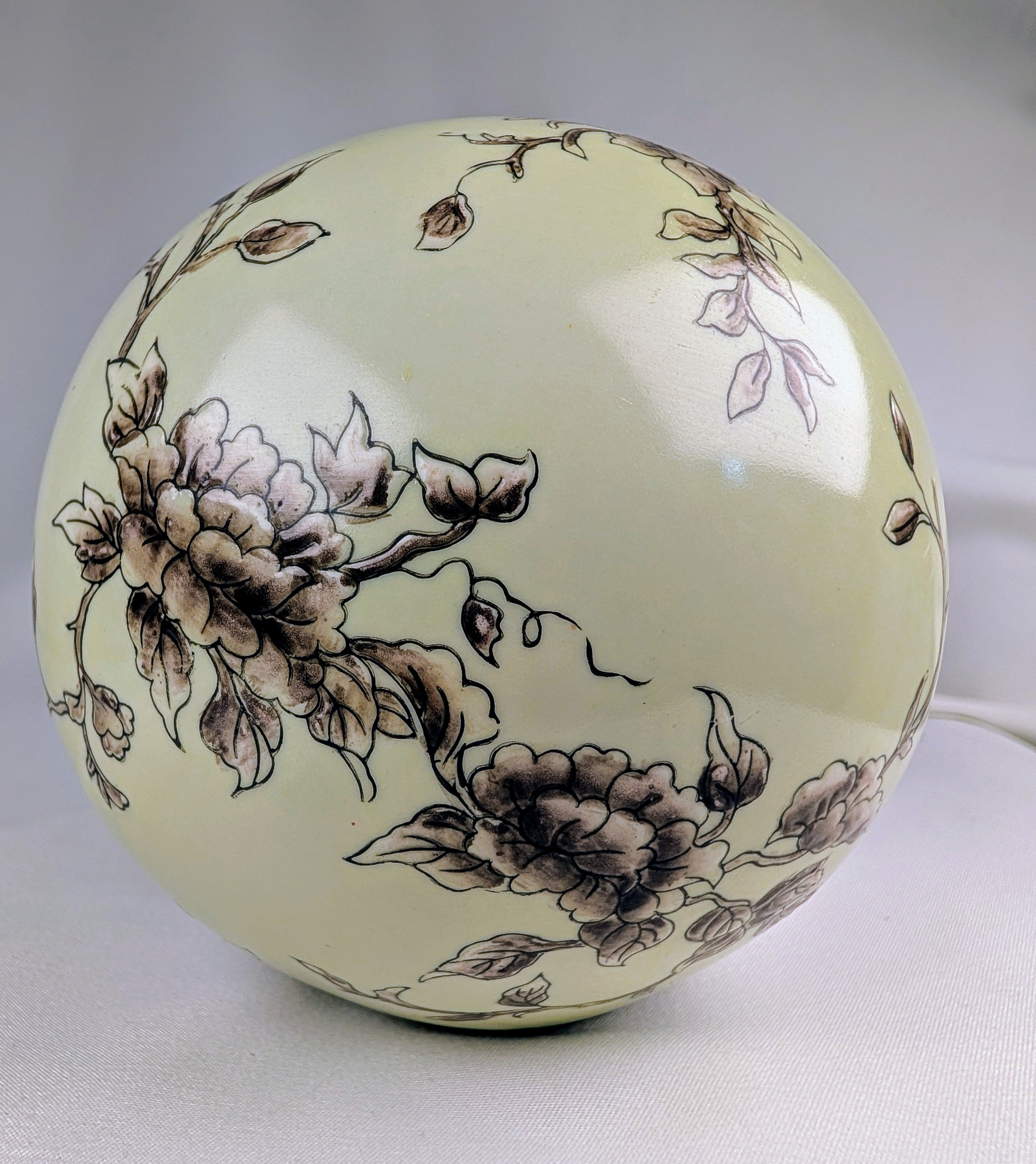 Vintage Oriental Accents Porcelain Decorative Sphere Orb Floral Chinoiserie Decor