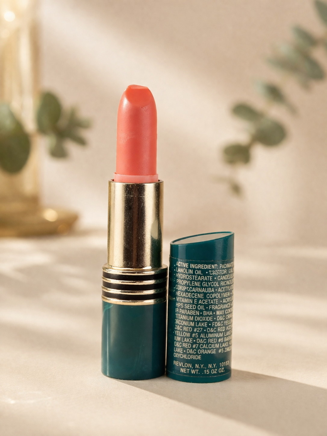 Revlon Moon Drops Lipstick Luminesque Palm Beach Pink 40 Vintage Coral Pink Gold Tube