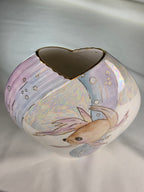 Vintage Christopher Stuart Tempest Y1510 Bone China Fish Vase 6.5" Signed Betty Cooper 1997
