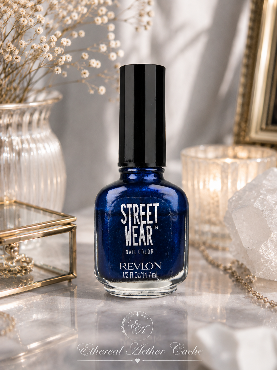 Revlon Street Wear Midnight 11 Nail Color Vintage Exteremly Rare Royal Blue Shimmer Nail Polish Collectible 