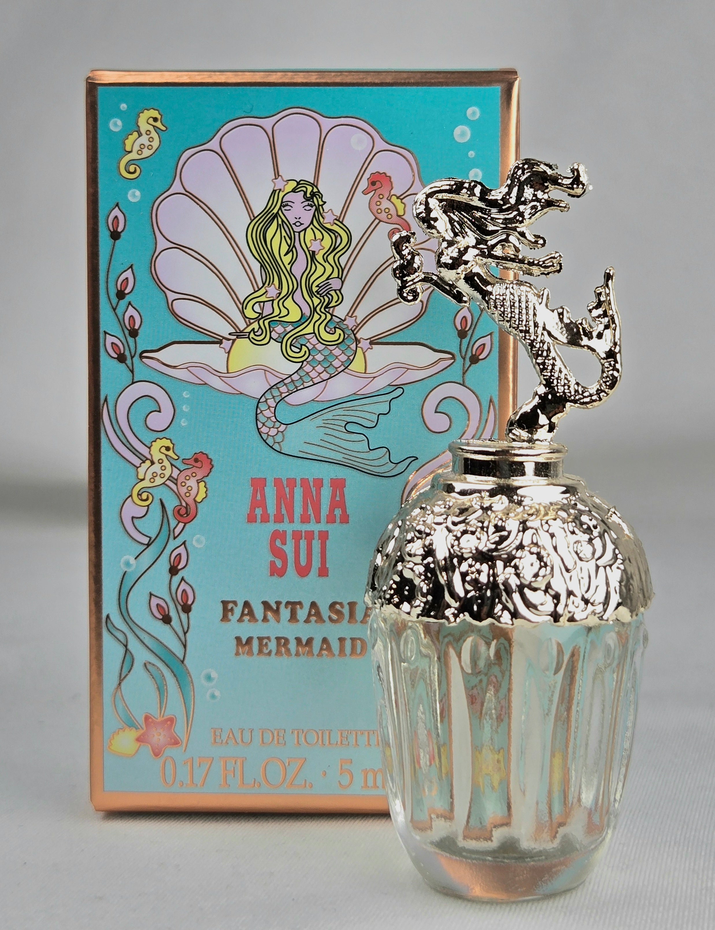 Anna Sui Fantasia Mermaid Eau De Toilette Mini Perfume 0.17 oz 5ml Mermaid Bottle
