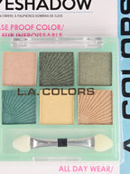 L.A. Colors Lucky 6 Color Eyeshadow Palette C68690 Green Gold Shimmer Crease Proof Makeup