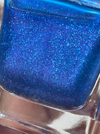 Plasmatic | Sapphire Blue Jelly Nail Polish with Cyan Illumination, Violet-Pink Shift & Aqua Flakes- Liquid Krystal Co. Handmade Indie Lacquer