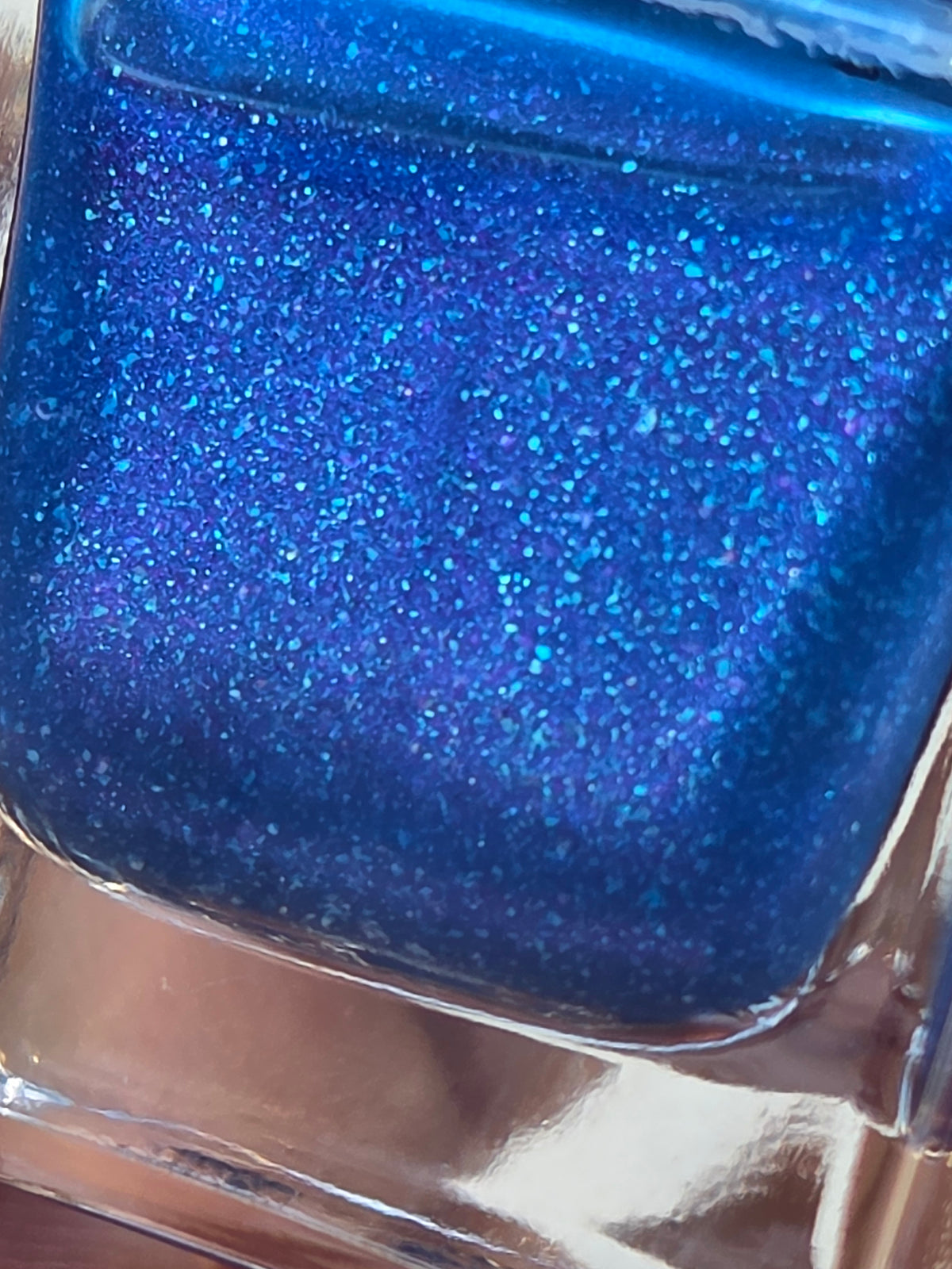 Plasmatic | Sapphire Blue Jelly Nail Polish with Cyan Illumination, Violet-Pink Shift & Aqua Flakes- Liquid Krystal Co. Handmade Indie Lacquer