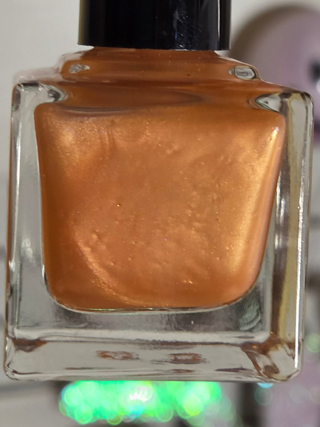 Xiāntáo Elixir | Golden Honey Peach Shimmer Nail Polish | Liquid Krystal Co. Handmade Indie Lacquer