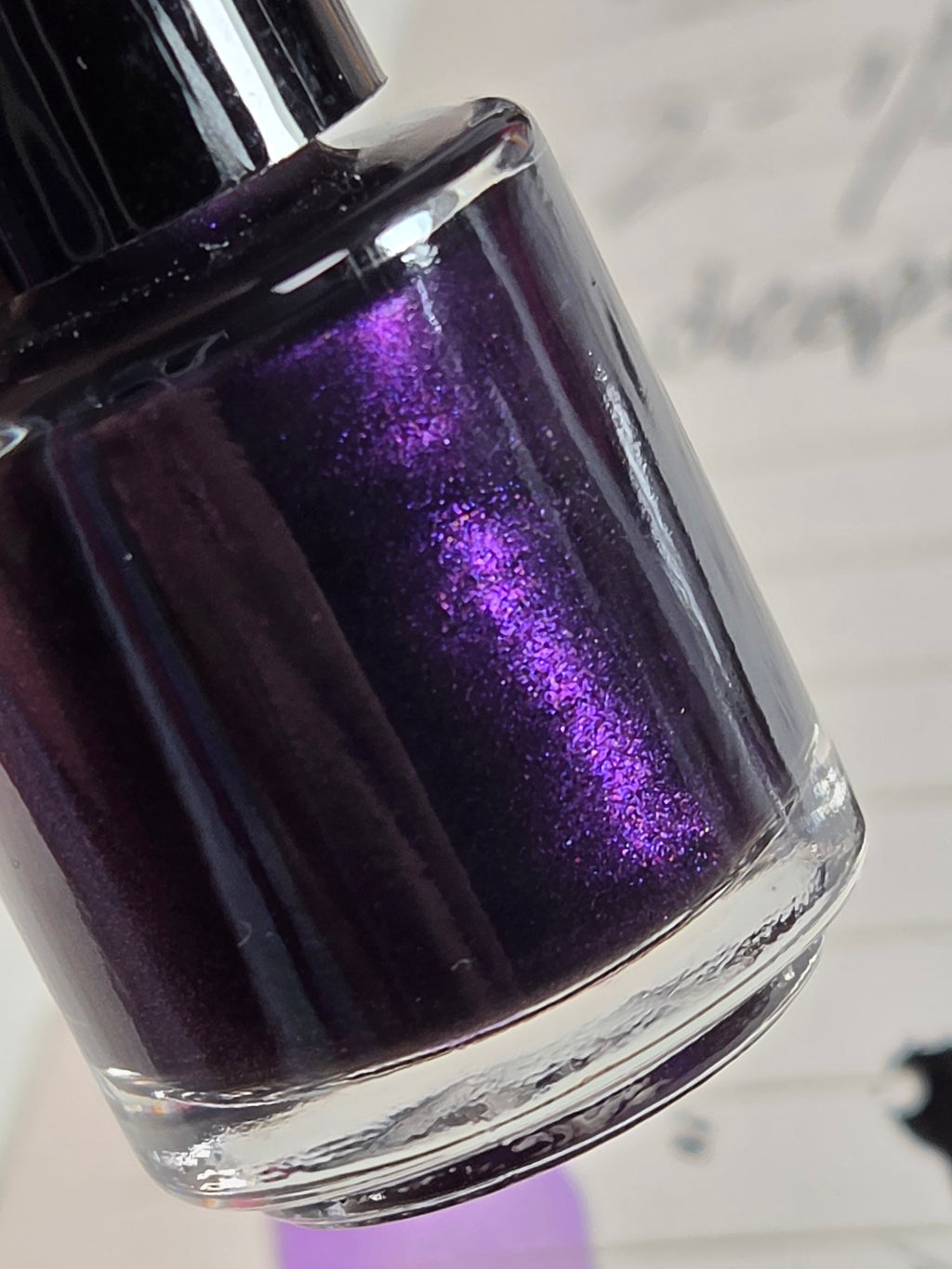 Violet Phantogenesis - Black Crelly Dark Purple Violet Shimmer Nail Polish Handmade Indie Lacquer | Liquid Krystal Co.