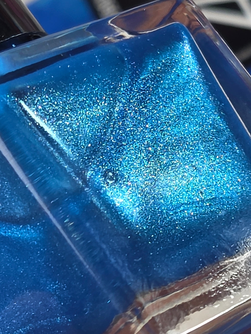 Ioniwave- Electric Blue Diamond Shimmer Nail Polish Metallic Indie Lacquer 15ml Handmade- Liquid Krystal Co
