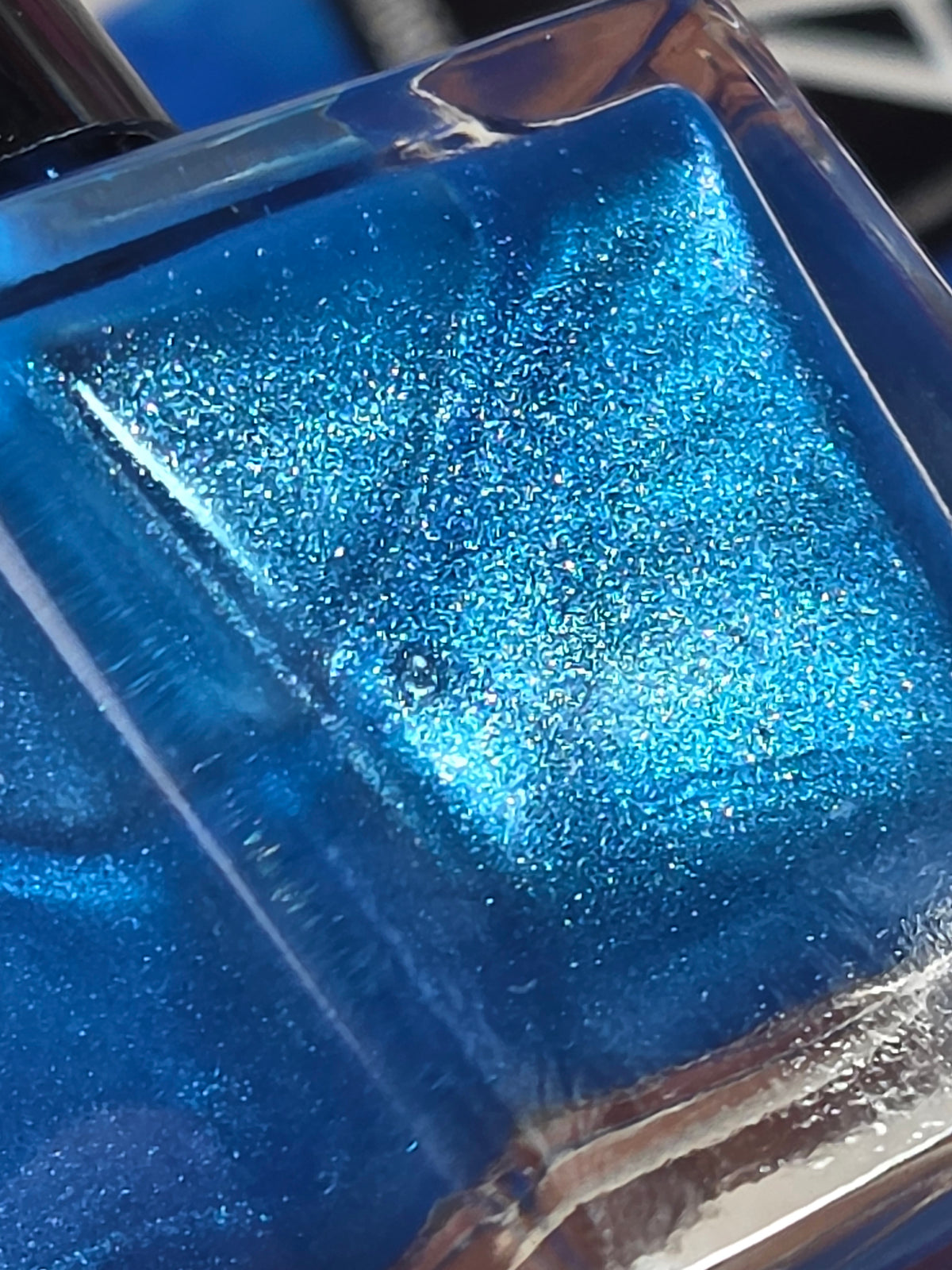 Ioniwave- Electric Blue Diamond Shimmer Nail Polish Metallic Indie Lacquer 15ml Handmade- Liquid Krystal Co