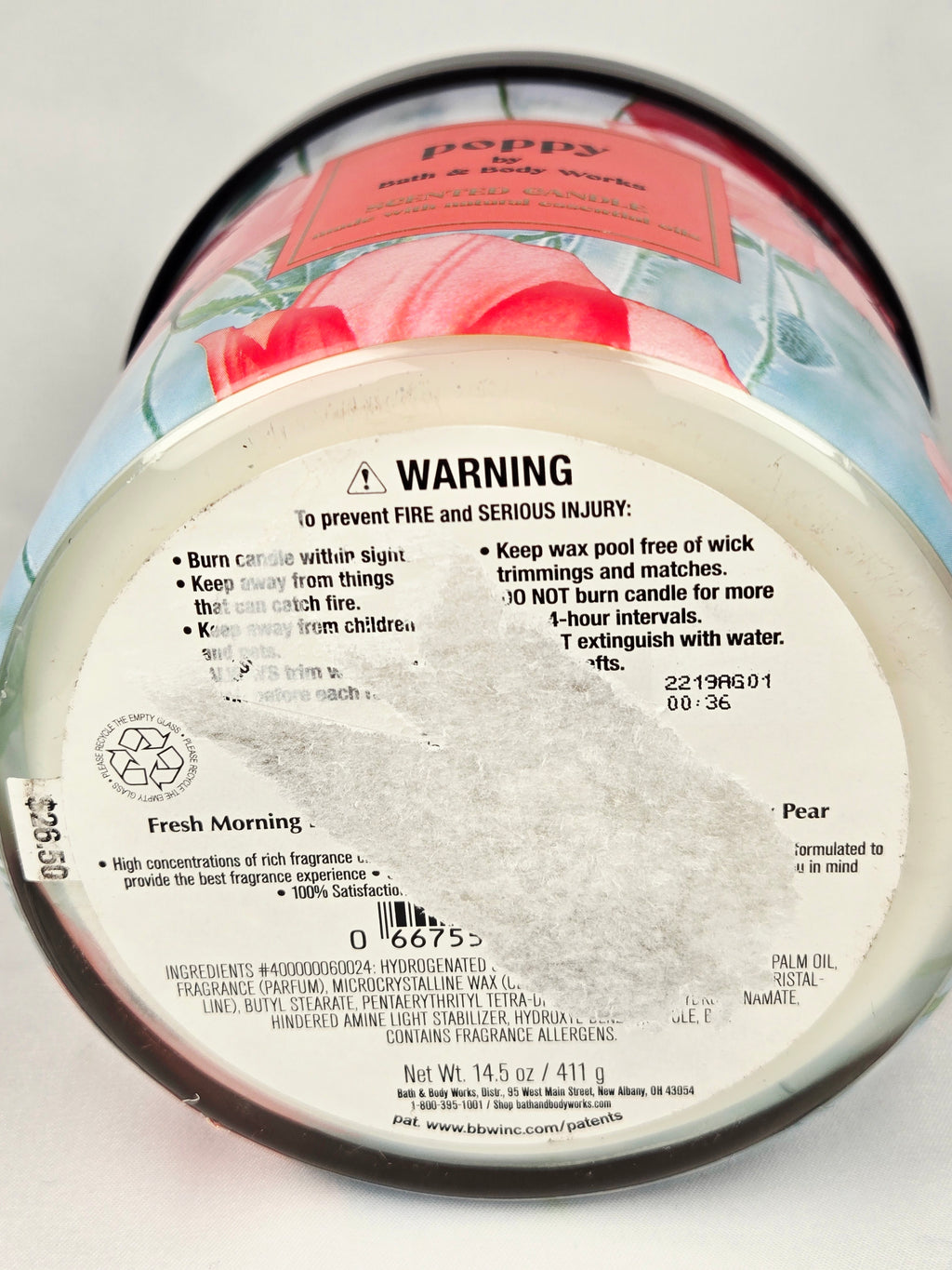 Bath & Body Works Poppy Scented Candle | 3 Wick | Floral Spring Poppy Design