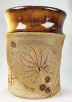 Handcrafted Studio Pottery Botanical Vase | Signed Artisan Stoneware Vase | 6" Rustic Floral Ceramic Home Decor