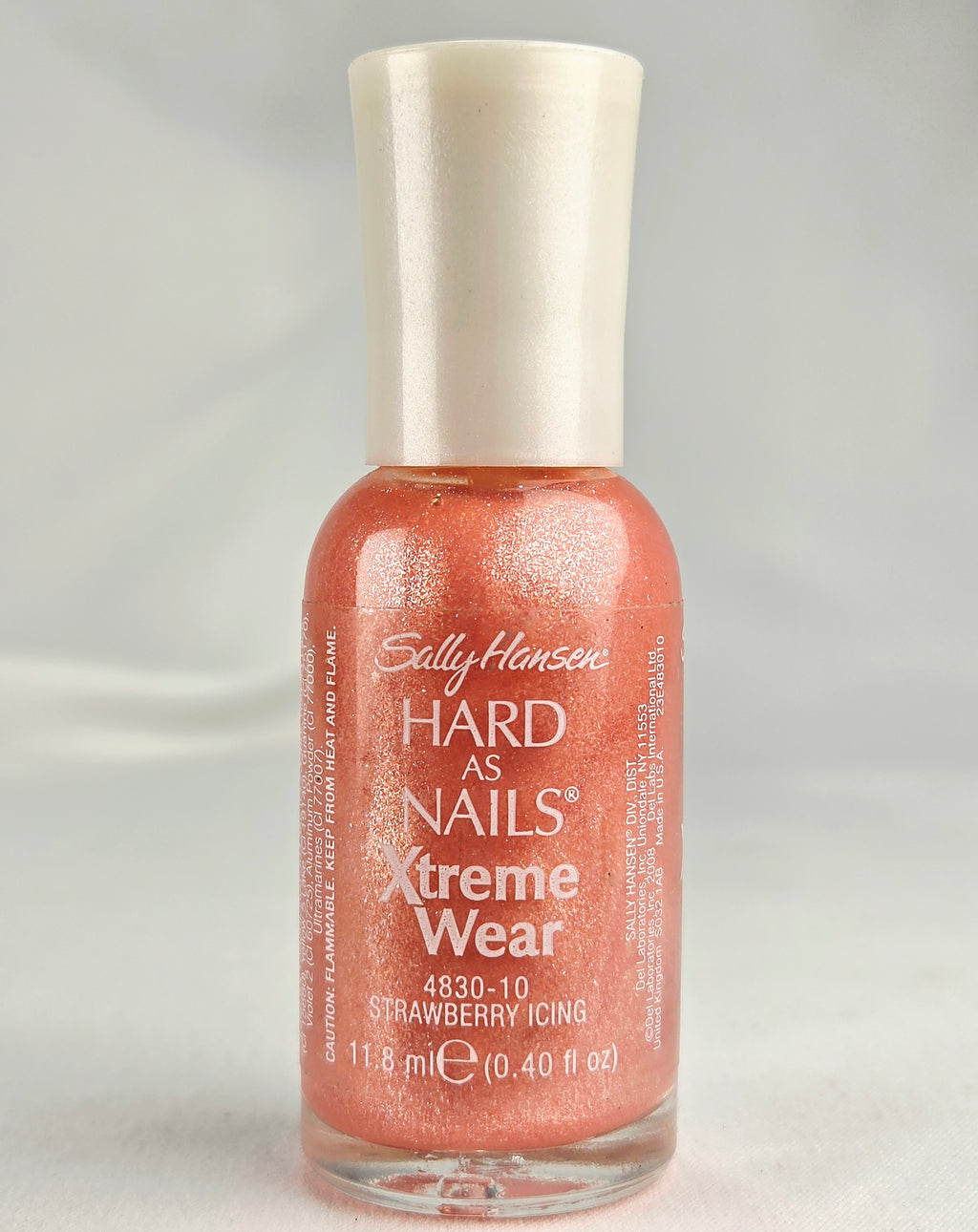Sally Hansen Hard As Nails Xtreme Wear Strawberry Icing #10 | Discontinued Pink Shimmer Nail Polish | 11.8 mL Collectible