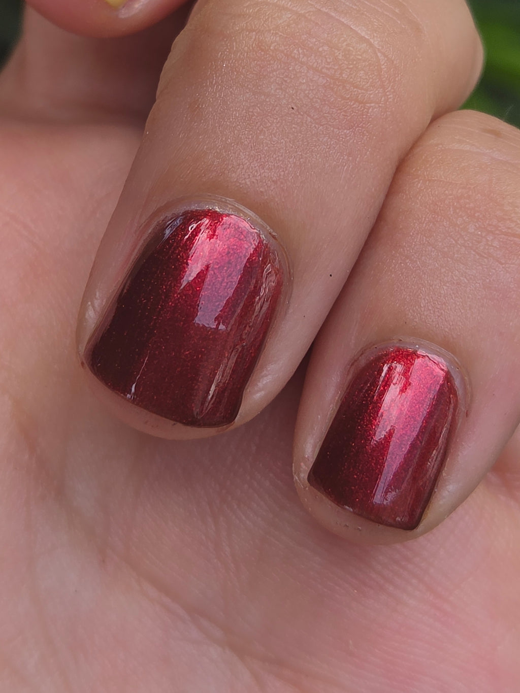 Incarnadine – Liquid Krystal Co. Indie Nail Polish | Black Jelly Base Metallic Crimson Red Shimmer Handmade Lacquer