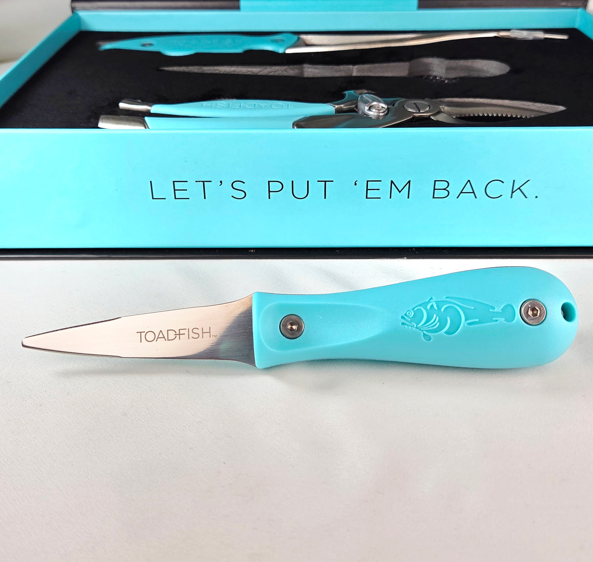 Toadfish Coastal Kitchen Collection 3 Piece Seafood Tool Set Oyster Knife Crab Cutter Shrimp Cleaner