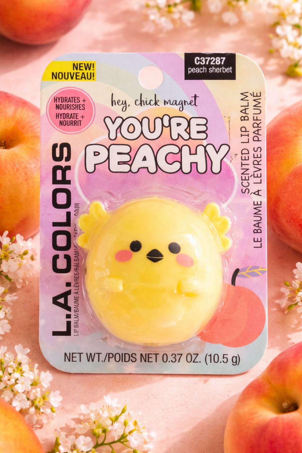 L.A. Colors “You’re Peachy” Chick Lip Balm – Peach Sherbet Scent Cute Kawaii