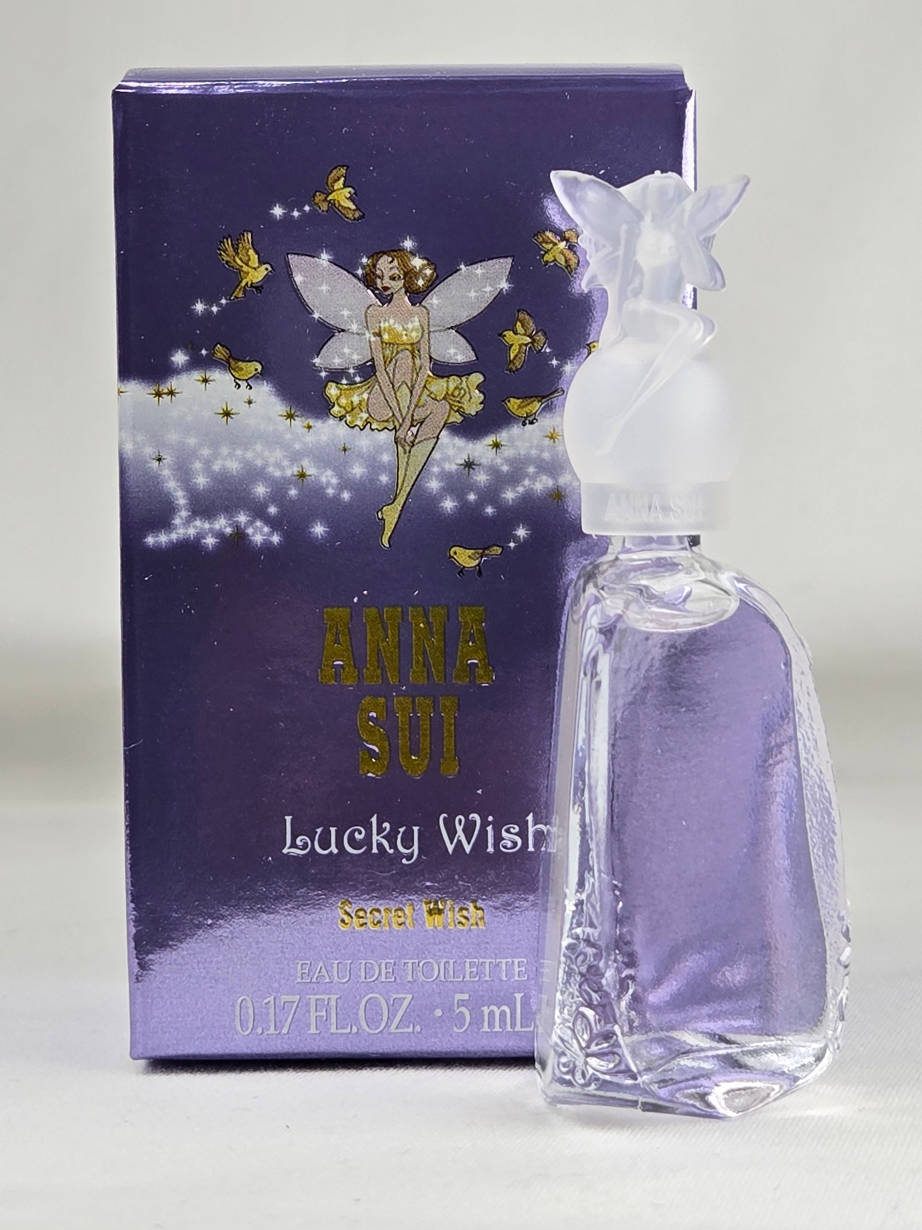 Anna Sui Lucky Wish Secret Wish Eau De Toilette Mini Perfume 0.17 oz 5ml Fairy Bottle
