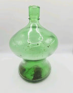 Vintage Green Glass Curiosity Bottle with Naturally Preserved Oddity