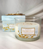 LiveGreen Sea Salt Citrus Soy Blend Candle 14 oz Three Wick Boxed Essential Oils