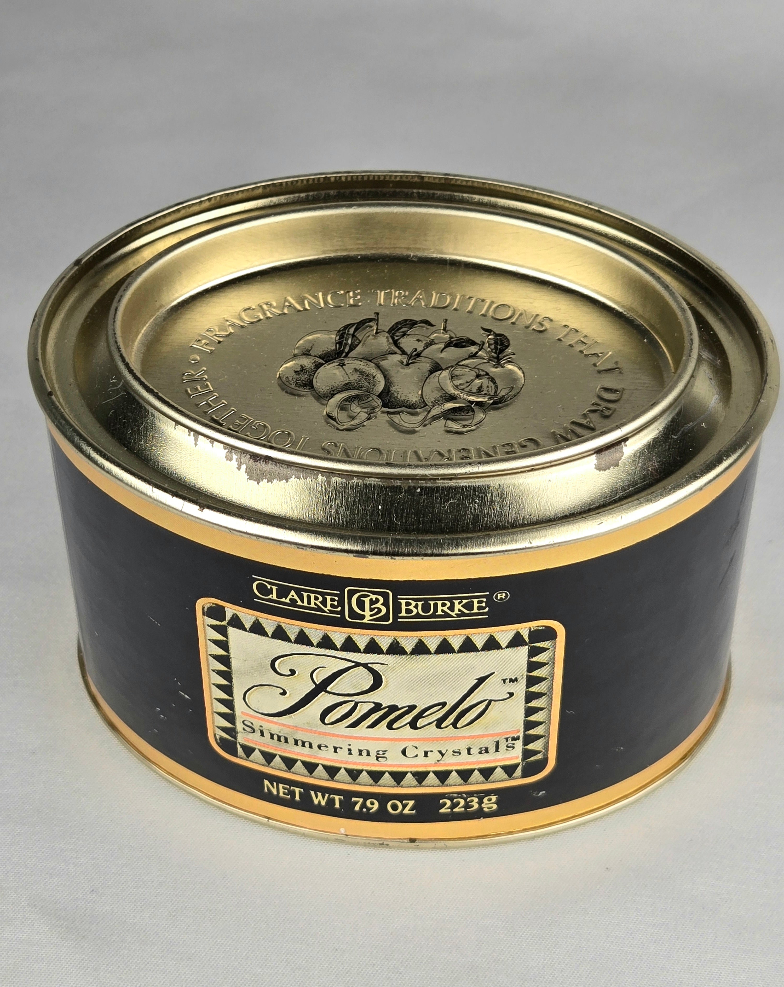 Claire Burke Vintage Pomelo Simmering Crystals 7.9 oz Home Fragrance Potpourri Crystals Tin