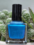 Ioniwave- Electric Blue Diamond Shimmer Nail Polish Metallic Indie Lacquer 15ml Handmade- Liquid Krystal Co