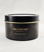ONLY FOR YOU Soy Wax Candle Aromatherapy Experts Black Tin Handmade Candle Minimalist Spa Candle