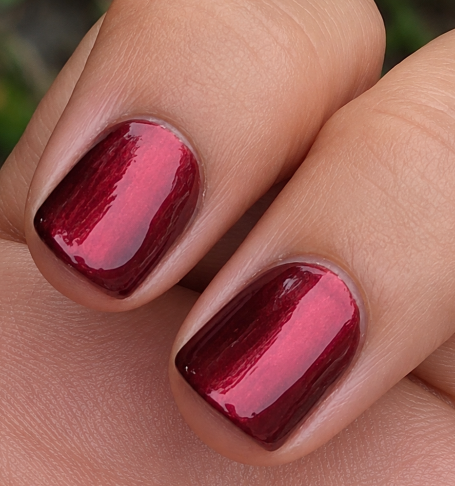 Incarnadine – Liquid Krystal Co. Indie Nail Polish | Black Jelly Base Metallic Crimson Red Shimmer Handmade Lacquer