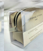 Adrienne Vittadini Studio Workout Essentials Kit Gold Travel Beauty Bag New Old Stock