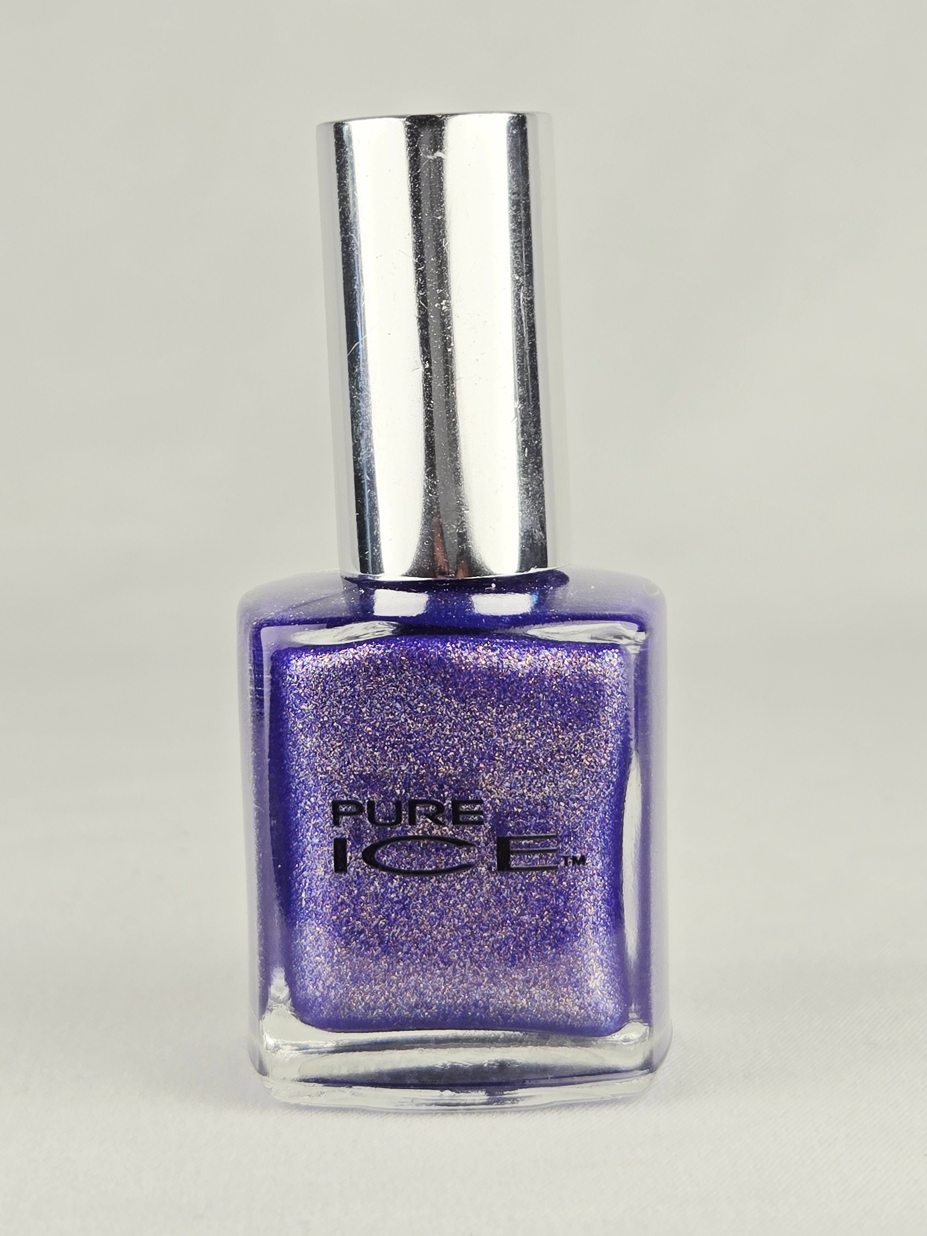Pure Ice Temptress Nail Polish 842CP – Deep Violet Indigo Shimmer Gold Glitter