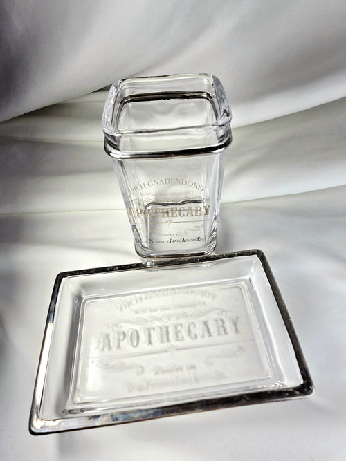 Bella Lux Dr. H. Gnadendorff Apothecary Glass Soap Dish & Tumbler Vanity Set