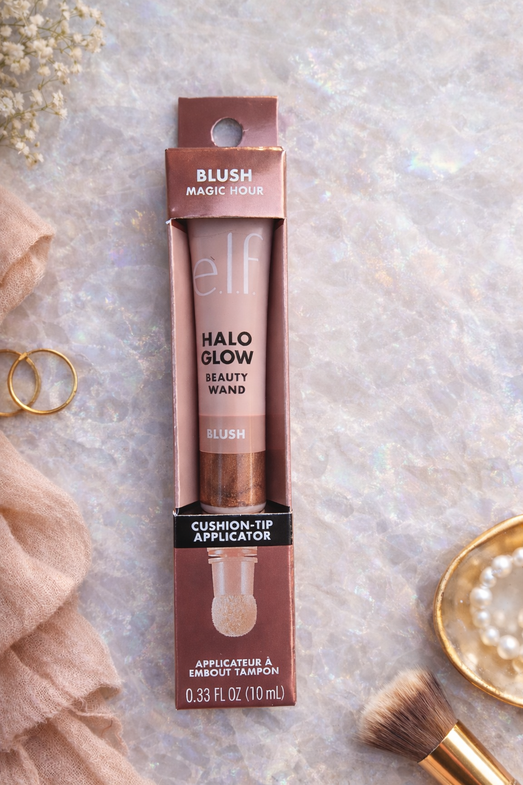 e.l.f. Halo Glow Beauty Wand Blush “Magic Hour” Cushion Tip Liquid Blush – 0.33 fl oz (10 mL)