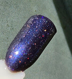 Liquid Krystal Co. Galactic Abyss – One-of-a-Kind Prototype GA001 | Inky Purple Nail Lacquer with Electric Blue Sheen Holo Shimmer | Handmade Collectible Prototype | 15 mL