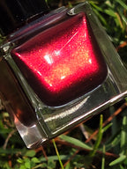 Incarnadine – Liquid Krystal Co. Indie Nail Polish | Black Jelly Base Metallic Crimson Red Shimmer Handmade Lacquer