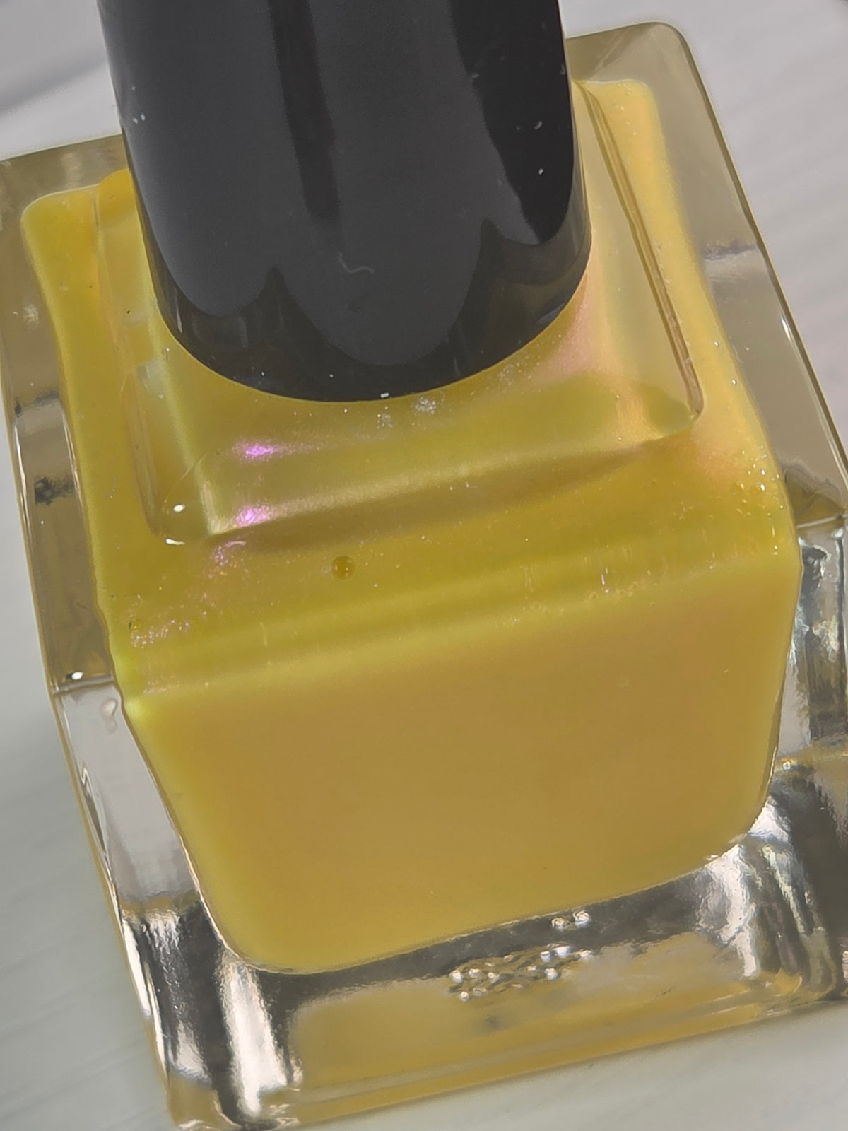 Pollinias Paradox - Yellow Crelly Nail Polish with Violet Pink Shimmer | Liquid Krystal Co. Handmade Indie Lacquer