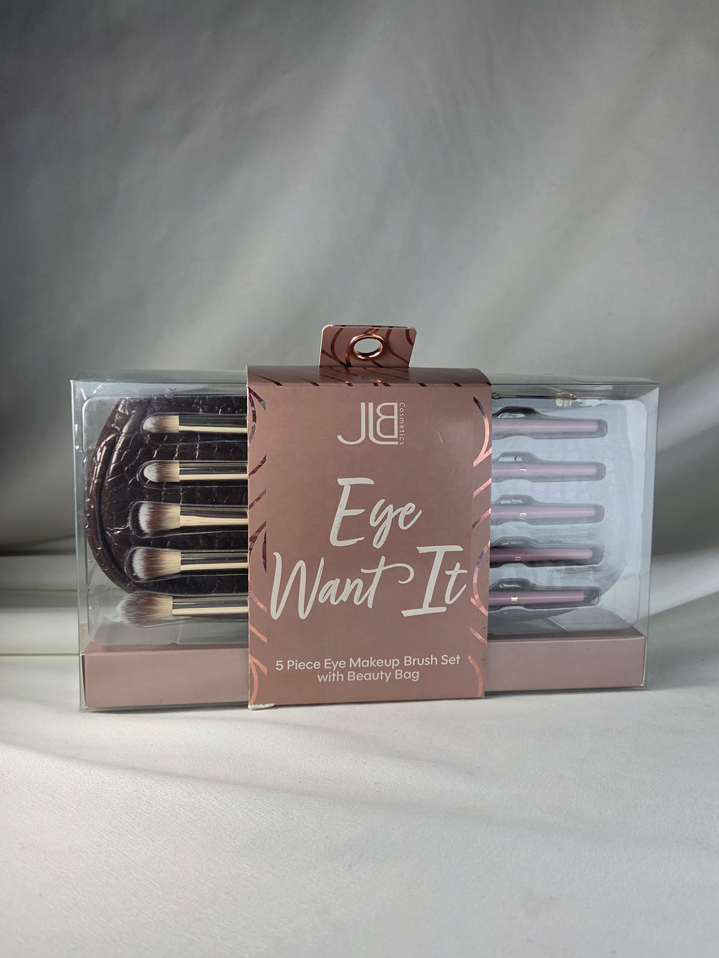 JLB Cosmetics Eye Want It 5 Piece Eye Makeup Brush Set with Beauty Bag New