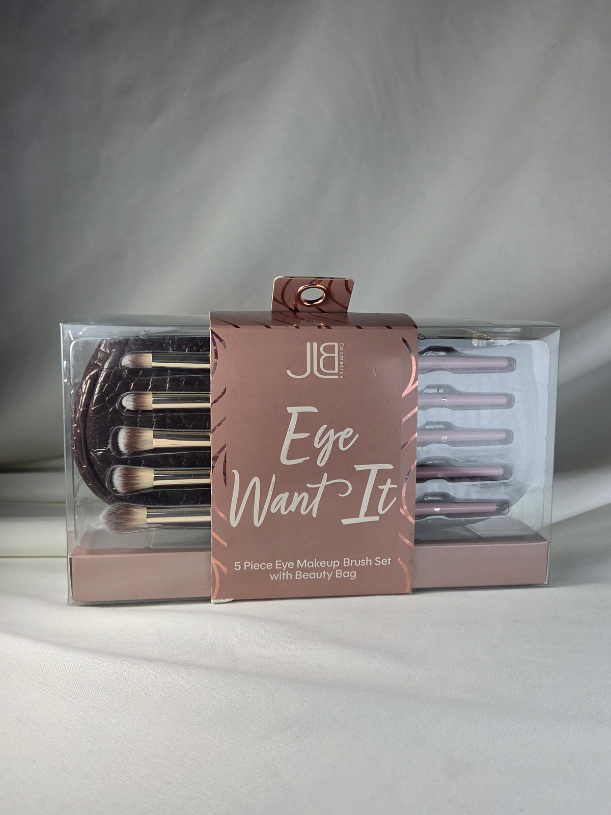 JLB Cosmetics Eye Want It 5 Piece Eye Makeup Brush Set with Beauty Bag New