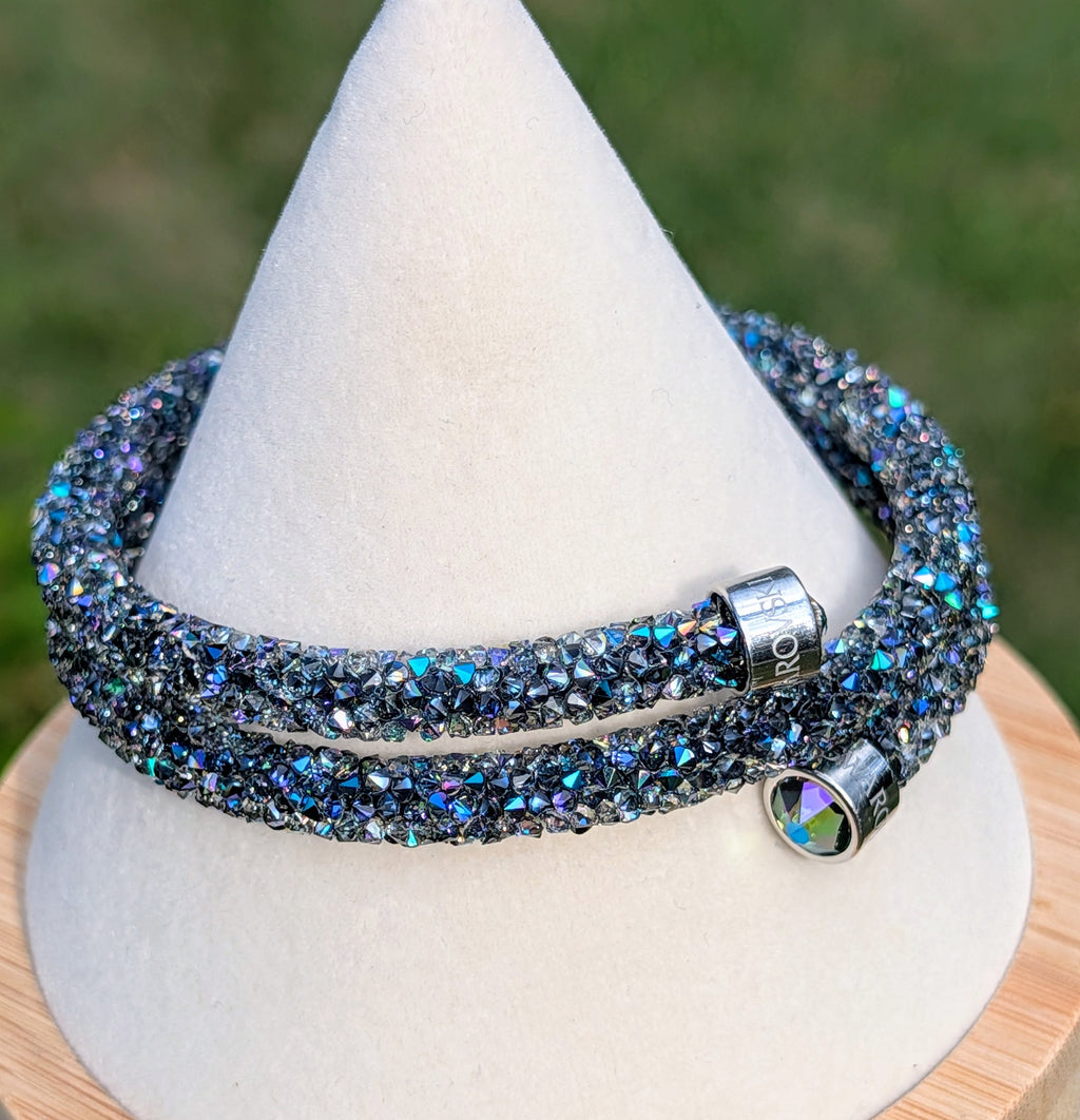 Swarovski Crystaldust Paradise Shine Wrap Bracelet Retired Aurora Crystal Collector Jewelry