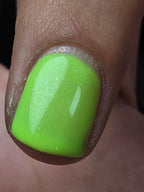 Pistachio Limelight - Neon Pistachio Green Diamond Shimmer UV Blacklight Reactive Nail Polish | Liquid Krystal Co. Handmade Indie Lacquer