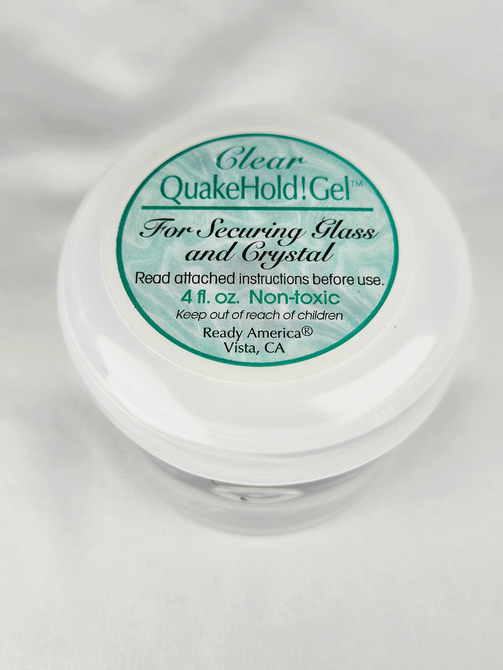 Clear QuakeHold! Gel for Securing Glass & Crystal | Non-Toxic | 4 oz | Sealed