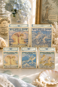Vintage Crabtree & Evelyn Sea Shell Soap Collection | Jojoba Oil Guest Soaps & Bath Bars | 5 Piece Coastal Bath Set