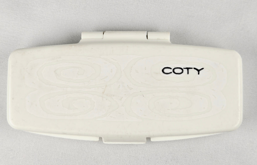 Coty Vintage Circa 1960's Sheer Blue Eyeshadow Compact – Soft Pastel Blue Single Shadow Travel Case