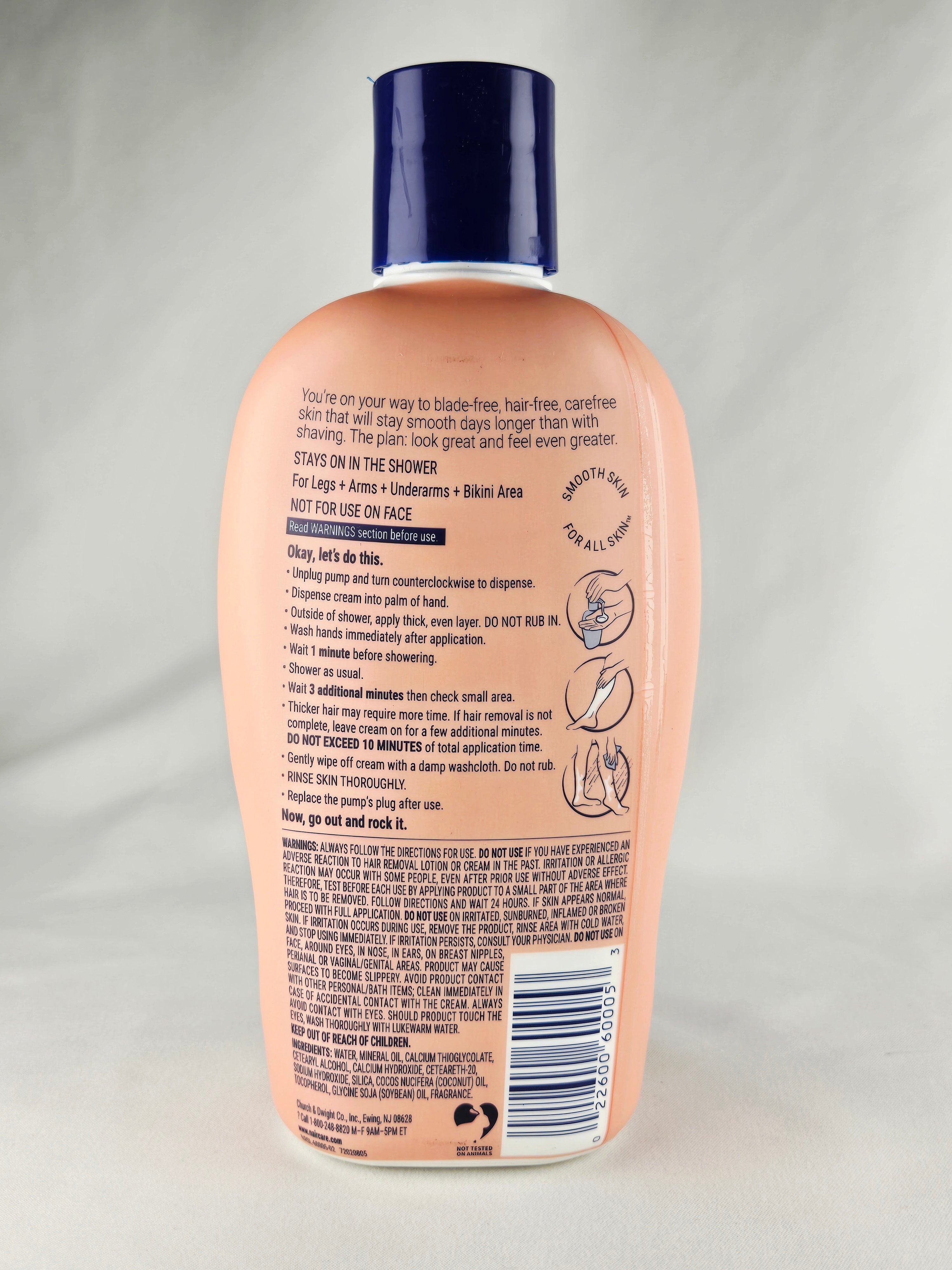 Nair Sensitive Formula Shower Cream Hair Remover with Coconut Oil & Vitamin E 12.6 oz