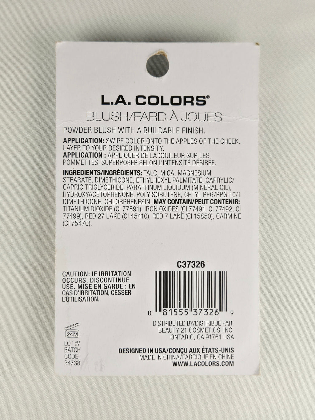 L.A. Colors Just Vibin Blush C37386 Peach Coral Powder Blush Cruelty Free Makeup