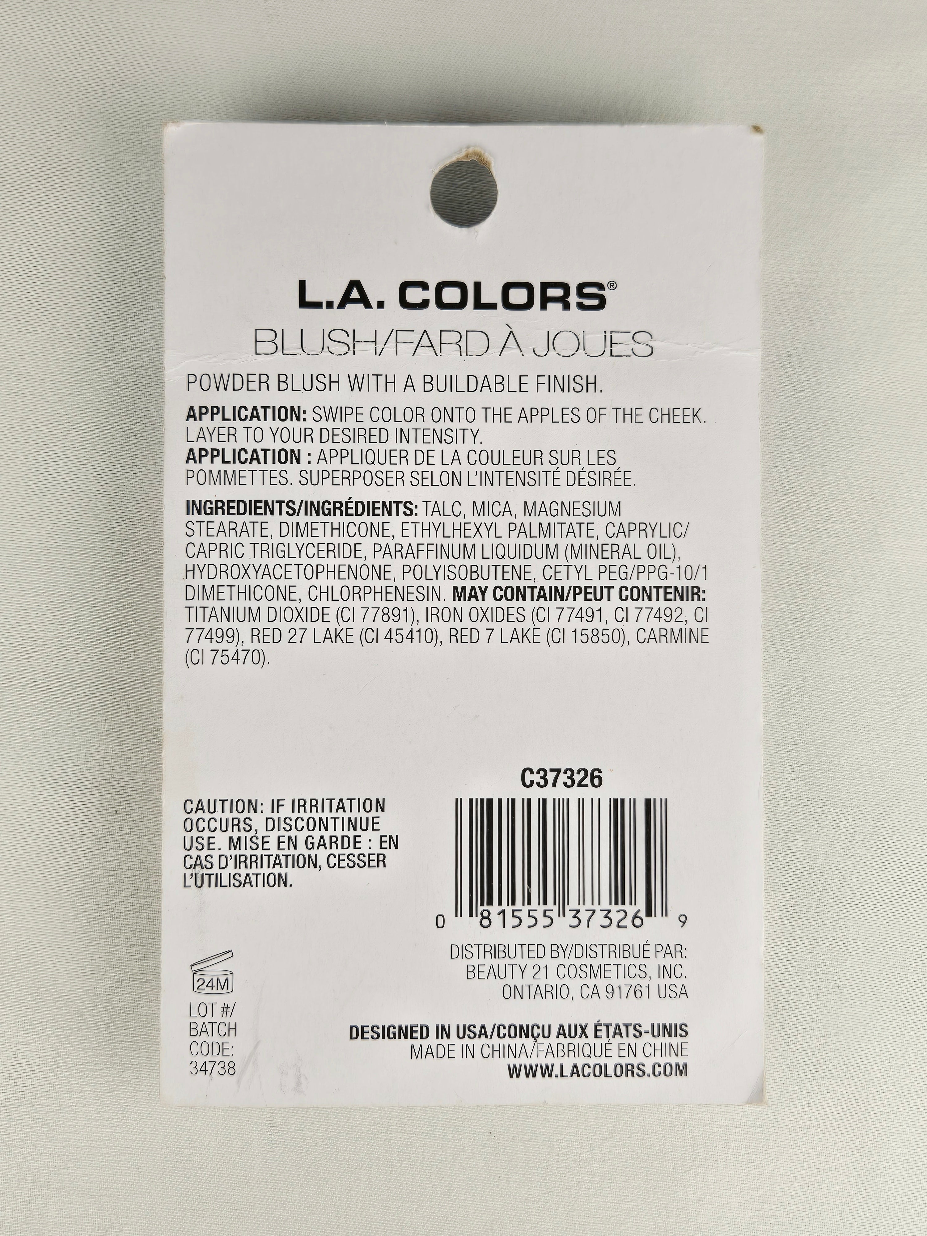 L.A. Colors Just Vibin Blush C37386 Peach Coral Powder Blush Cruelty Free Makeup