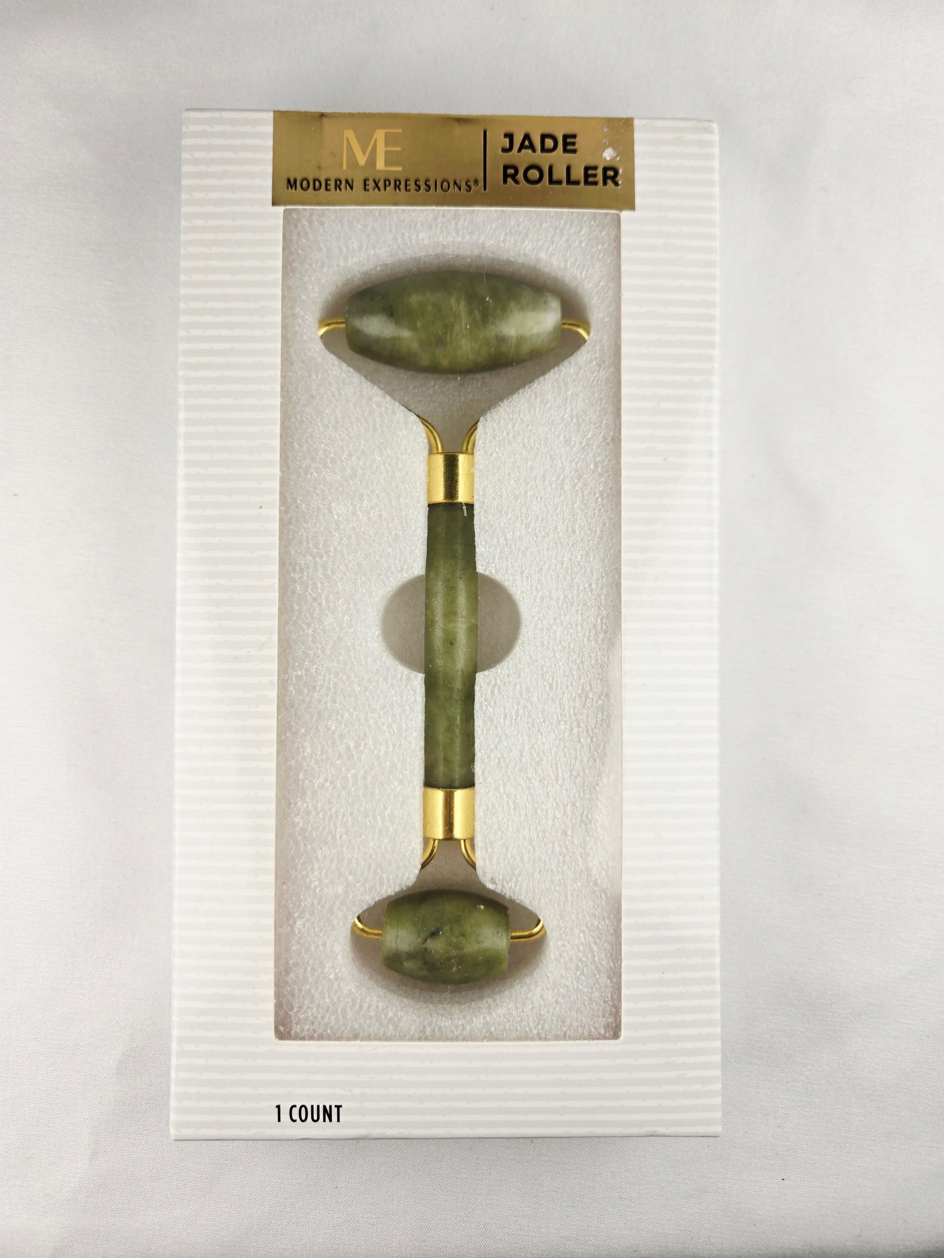 Modern Expressions Jade Facial Roller Dual End Face Massager Skincare Tool