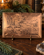 Gregorian Greetings Genuine Copper Elk Postcard with Bonus Vintage Patchwork Photo Album
