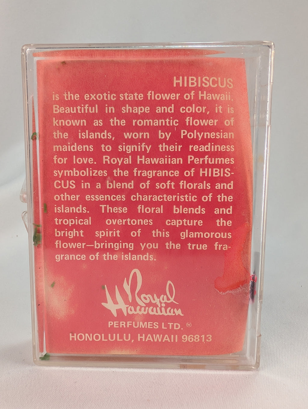 Royal Hawaiian Hibiscus Cologne 1/2 oz Vintage Hawaiian Perfume Bottle Rare Scent