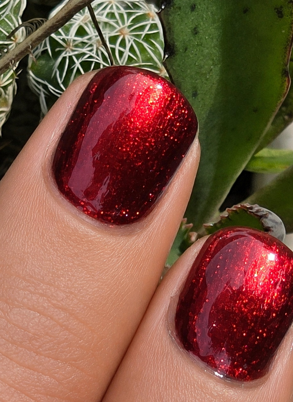 Incarnadine – Liquid Krystal Co. Indie Nail Polish | Black Jelly Base Metallic Crimson Red Shimmer Handmade Lacquer