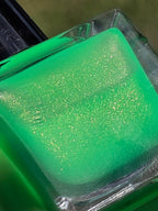 Ectophoria- Neon Radioactive Green Gold Shimmer Glow In The Dark Blacklight Reactive Indie Lacquer Handmade Indie Nail Polish