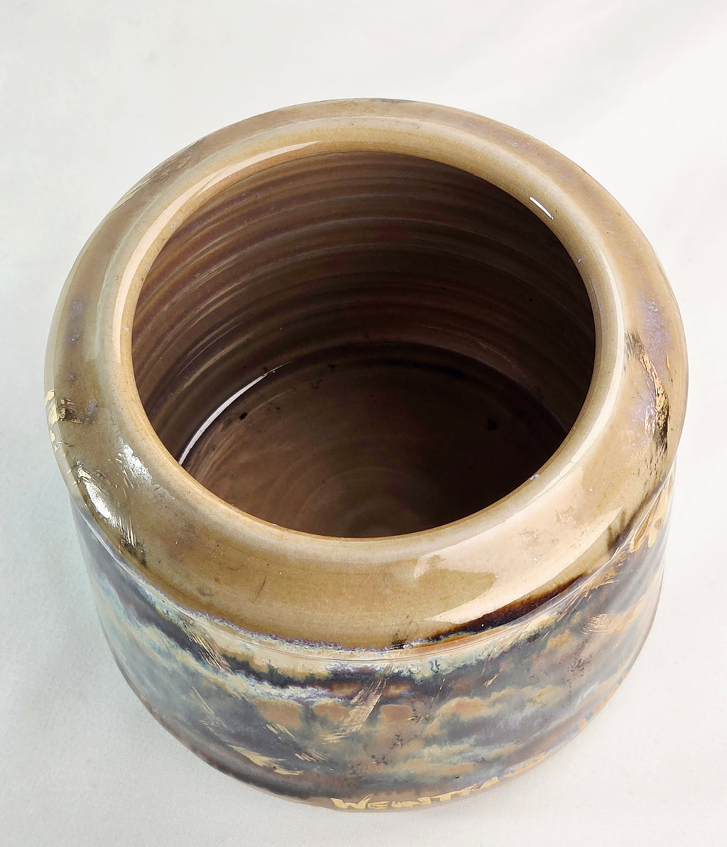 1991 Weintraub Signed Studio Art Pottery Vase – Iridescent Metallic Luster Glaze