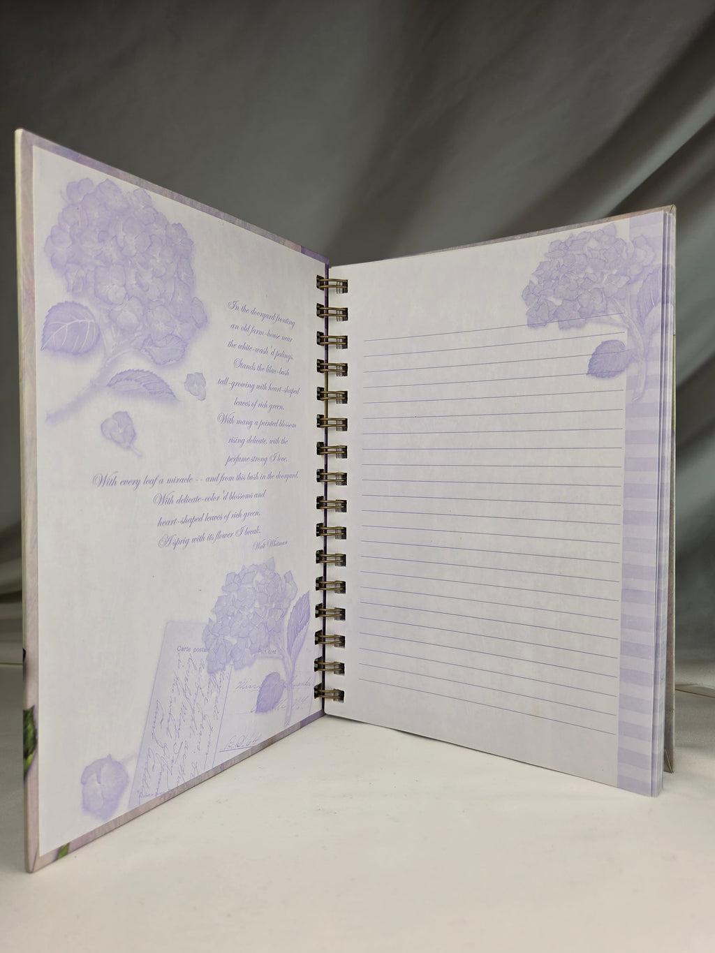 Vintage 2002 C.R. Gibson Hydrangea Garden Spiral Journal – NOS