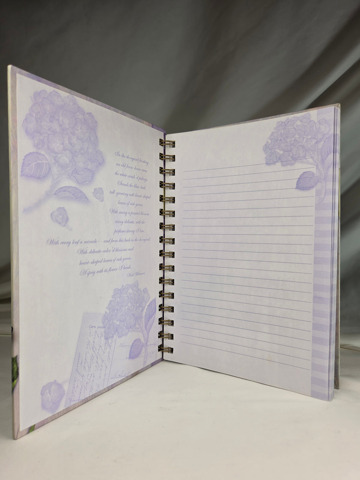 Vintage 2002 C.R. Gibson Hydrangea Garden Spiral Journal – NOS
